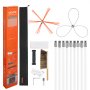 VEVOR Chimney Sweep Kit, 9m Maximum Extendable Length Chimney Brush, Chimney Cleaner Sweeper with Dual Brush Heads, Brush & Goggles, Fireplace Cleaning Tool for Square, Rectangle, Arch Chimneys