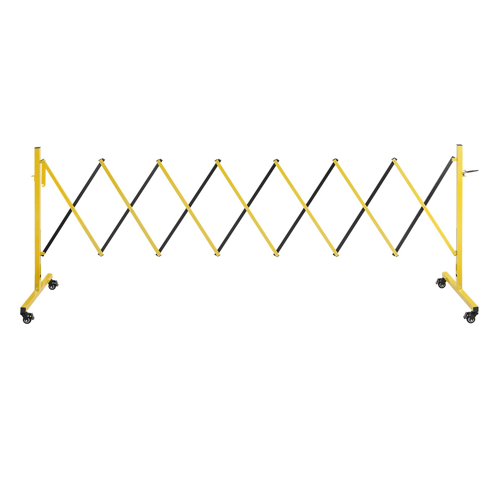 VEVOR Industrial Expandable Barricade, 3.82m Expandable Safety Barrier, Flaxible Mobile Barricade with Locking Casters, Portable Folding Security Gate Traffic Fence for Driveway Warehouse Elevator