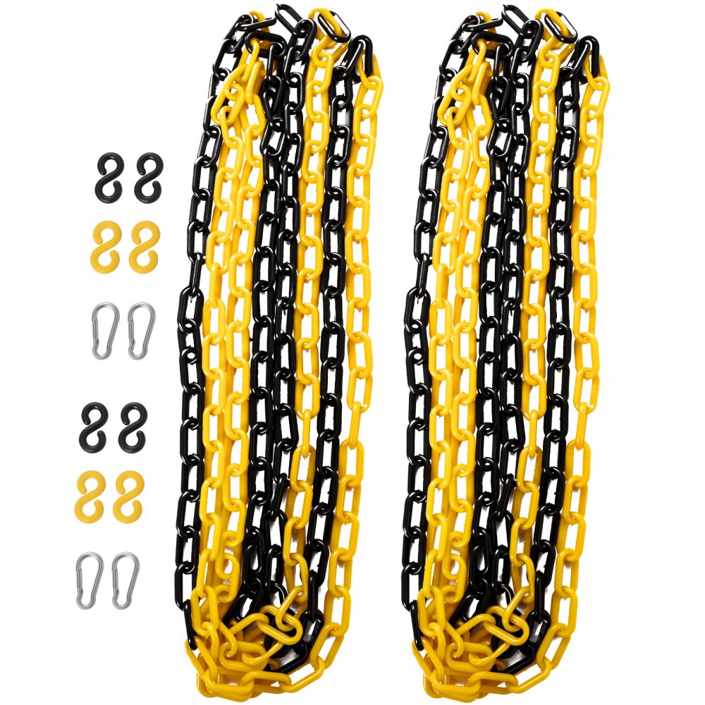 VEVOR Expandable Mobile Barricade 8.3ft Width Plastic Barricade Water Filled Yellow Expandable Safety Barricades 38" Height Expandable Barricade Fence 2pcs Traffic Barricade w/Reflectors w/ 2 Chains