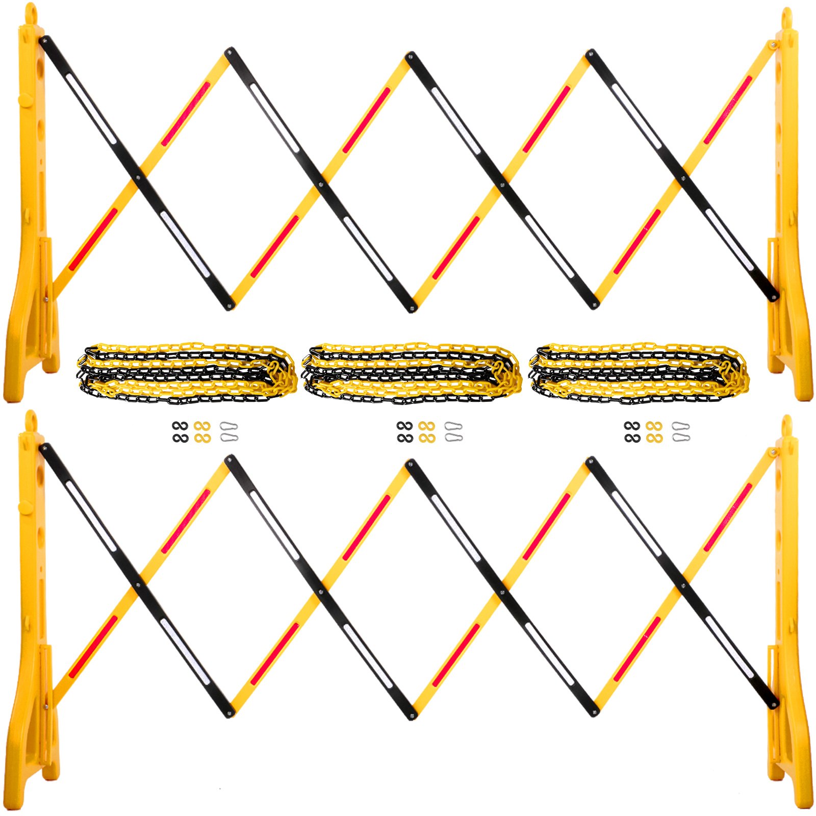 VEVOR Expandable 2.5 m Wide Safety Barrier Portable Expanding Security Barricade