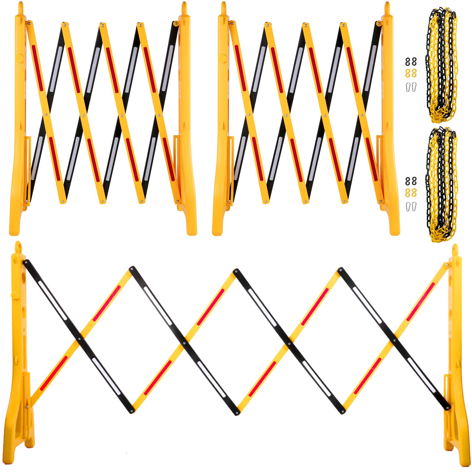VEVOR Expandable Mobile Barricade Trellis Fence 3pcs 2.5m W/ 2 Chain