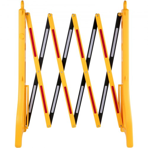 VEVOR Expandable Mobile Barricade 8.3ft Width Plastic Barricade Water Filled Yellow Expandable Safety Barricades 38inch Height Expandable Barricade Fence Traffic Barricade with Reflective Strips 2 Pcs