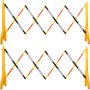 VEVOR Expandable Mobile Barricade, 8.3ft Width and 38inch Height, Plastic Barricade Water Filled 2 Pcs, Yellow Expandable Fence Traffic Barricade with Reflective Strips Used for Indoor or Outdoor