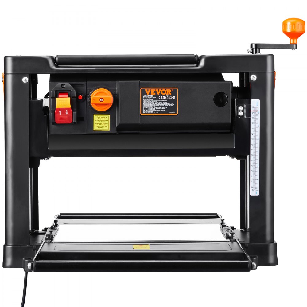 VEVOR Thickness Planer, Two Speed, 33 cm Width Worktable Benchtop Planer, Three-Blade, 15-Amp 2000W Powerful Motor, 30.5 cm Extended Infeeding Table, Low Noise for both hard & soft wood material removal