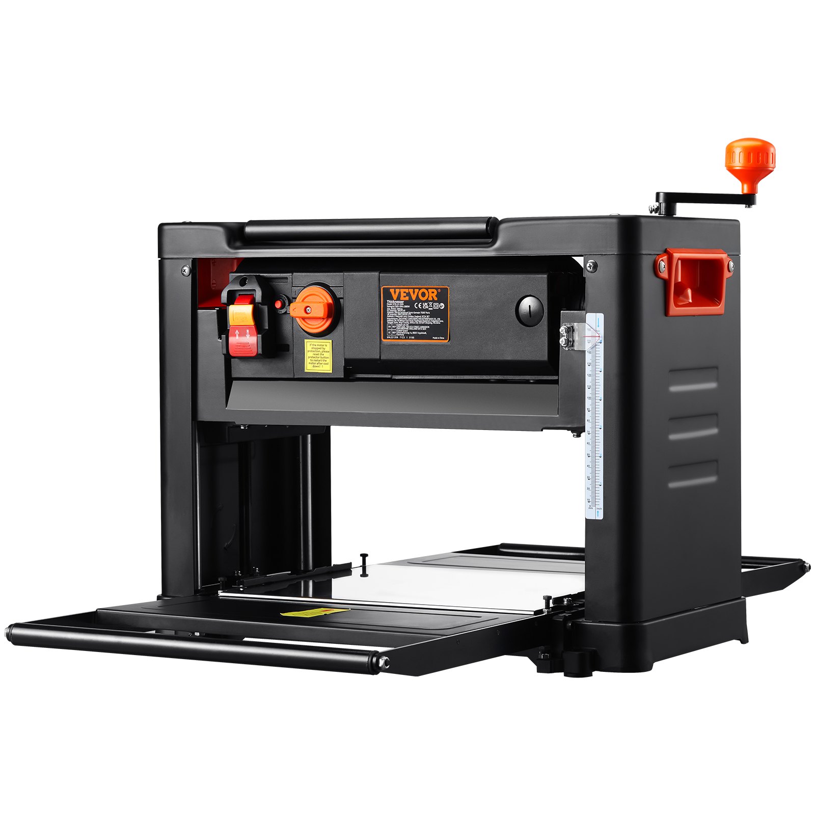 VEVOR Thickness Planer, Two Speed, 33 cm Width Worktable Benchtop Planer, Three-Blade, 15-Amp 2000W Powerful Motor, 30.5 cm Extended Infeeding Table, Low Noise for both hard & soft wood material removal