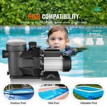 VEVOR Swimming Pool Pump, 1.5 HP 1100 W Above Ground Pool Pump, Max Flow 27800 L/H Dual Speed ​​Pump, 220V-240V, 1450/2860RPM Pump for Above Ground Pools, Spas, Hot Springs, Irrigation Systems