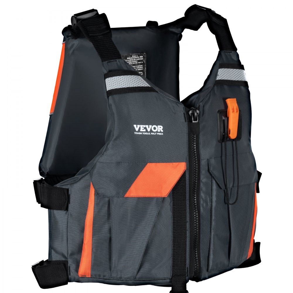 VEVOR Life Vest for Watersports (PFD), Life Jacket with Waterproof Nylon & 96N Buoyancy, Life Vest/Jacket for Any Water Activity-Fishing, Kayaking, Surfing and More, Men and Women L