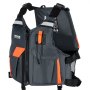 VEVOR life vest with orange accents, multiple pockets, and adjustable black straps for secure fit.