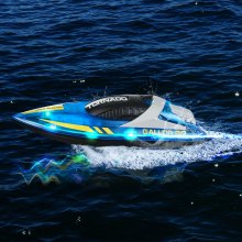 Christmas gifts! VEVOR RC Boat 2.4 GHz Remote Control Racing Boat 12 km/h Kids Adults Gift Blue