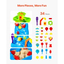 VEVOR Sand & Water Table for Toddlers Double-Sided Kids Activity Waterfall Table