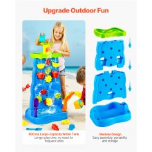 VEVOR Sand & Water Table for Toddlers Double-Sided Kids Activity Waterfall Table