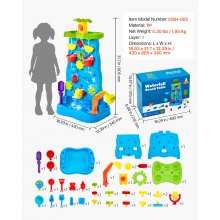 VEVOR Sand & Water Table for Toddlers Double-Sided Kids Activity Waterfall Table