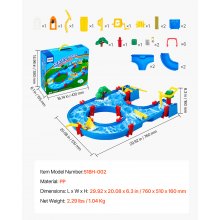 VEVOR Water Table for Toddlers Kids Activity Play Waterway for 3+ Years Boy Girl