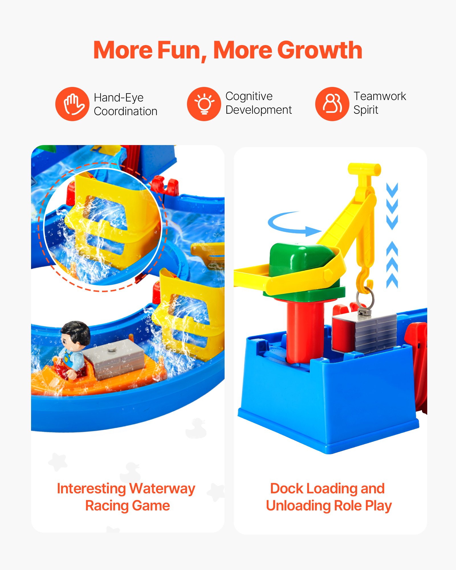 VEVOR Water Table for Toddlers, Kids Activity Play Waterway, Outdoor Summer Water Park Playset with 39PCS Accessories for Backyard Lawn Beach, Activity Sensory Play Table for 3+ Years Boys Girls