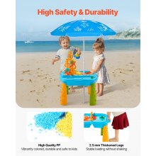 Mesa de agua y arena VEVOR para niños pequeños, mesa sensorial con 11 accesorios