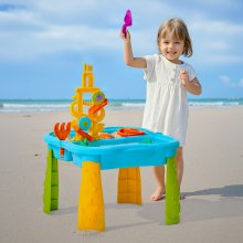 Mesa de agua y arena VEVOR para niños pequeños, mesa sensorial con 11 accesorios