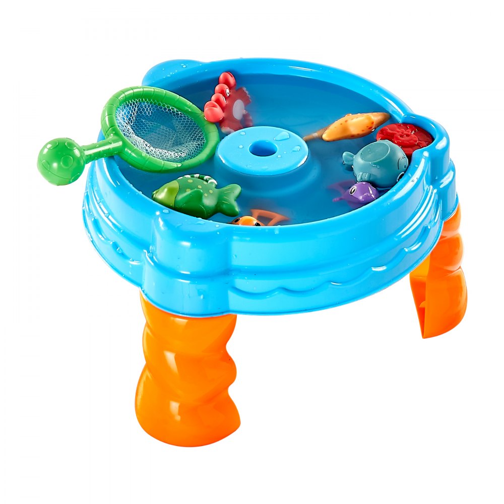 Mesa de agua VEVOR para niños pequeños, mesa sensorial de actividades para niños, juego de agua Fish 'n Splash con 9 accesorios de juguete, mesa de actividades acuáticas de verano con juego de pesca para niños y niñas de 3 años o más