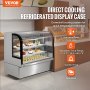 VEVOR Refrigerated Display Case, 18 Cu.Ft./505L Large Pastry Display Case, 2-Tier Commercial Display Refrigerator with LED Lighting, Downdraft Cooling, Movable with Casters, for Bakery
