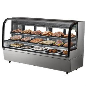 VEVOR Refrigerated Display Case, 32 Cu.Ft./901L Large Pastry Display Case, 4-Tier Commercial Display Refrigerator with LED Lighting, Downdraft Cooling, Movable with Casters, for Bakery | VEVOR US