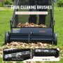 VEVOR Push Lawn Sweeper, 26-tums löv- och gräsuppsamlare, starka gummihjul och kraftigt förtjockat stål, hållbart att använda med stor kapacitet 7 cu. ft. Mesh Collection Hopper Bag, 4 spinnborstar