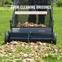 VEVOR Push Lawn Sweeper, 26-inch Leaf & Grass Collector, Strong Rubber Wheels & Heavy Duty Thickened Steel, Durable to Use with Large Capacity 7 cu. ft. Mesh Collection Hopper Bag, 4 Spinning Brushes