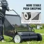 VEVOR Push Lawn Sweeper, 26-inch Leaf & Grass Collector, Strong Rubber Wheels & Heavy Duty Thickened Steel, Durable to Use with Large Capacity 7 cu. ft. Mesh Collection Hopper Bag, 4 Spinning Brushes