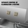 Vevor Infrared Food Warmer Heat Lamp Hot Tray Buffet Server Chips Heater 750w