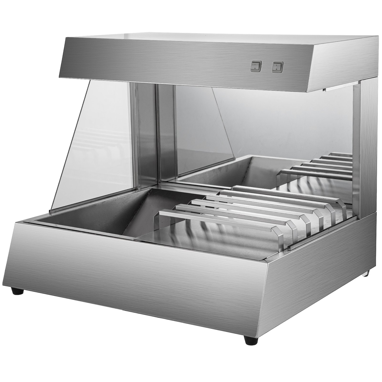 VEVOR French Fries Warmer Chips Fried Dish with Drainboard Shelf Countertop 750W