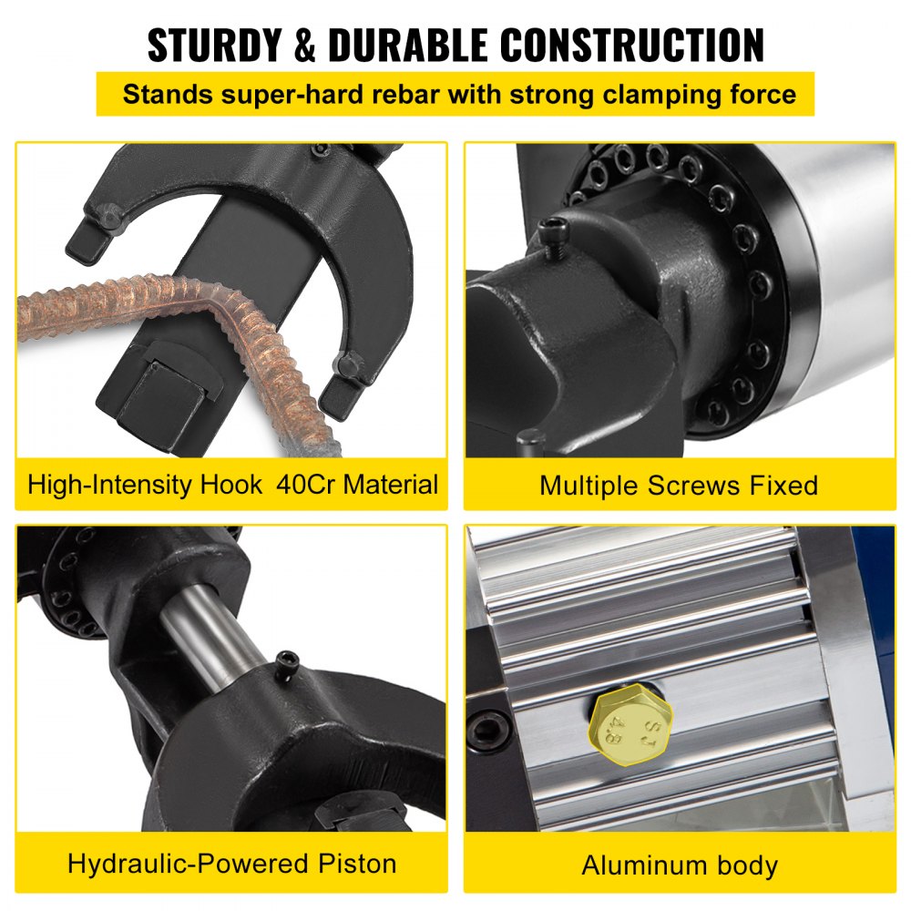 VEVOR Hand Held Rebar Bender Electric Rebar Bender 1200W Hydraulic Rebar Bending