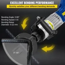VEVOR Electric Hydraulic Rebar Bender, 1.2 KW 0.9 inch 22 mm Hand Held Rebar Bender 110 V Portable Electric Rebar Bender, within 5 s