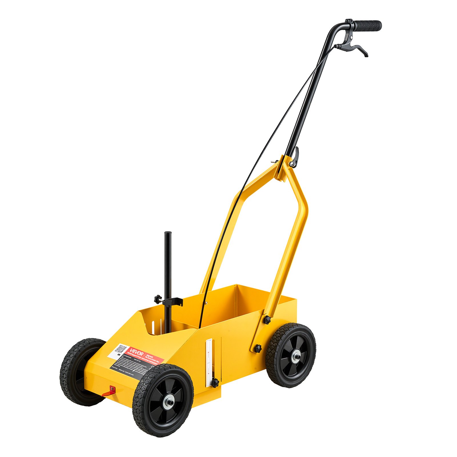 VEVOR Striping Line Marking Machine 12-Can Capacity Yellow with 4 Wheels, Parking Lot Striping Machine, 50-100 mm Adjustable Line Width, Heavy Duty, Fast and Accurate Marking, with Adapter Nozzle
