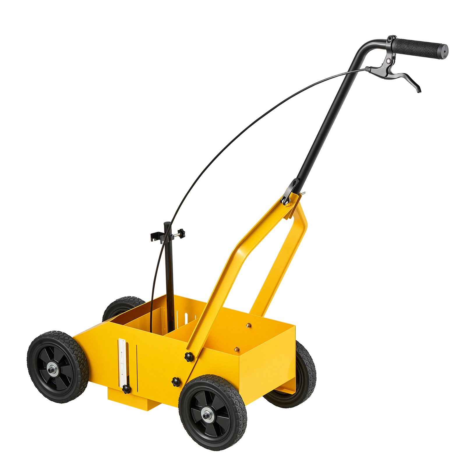 VEVOR Striping Line Marking Machine 12-Can Capacity Yellow with 4 Wheels, Parking Lot Striping Machine, 50-100 mm Adjustable Line Width, Heavy Duty, Fast and Accurate Marking, with Adapter Nozzle