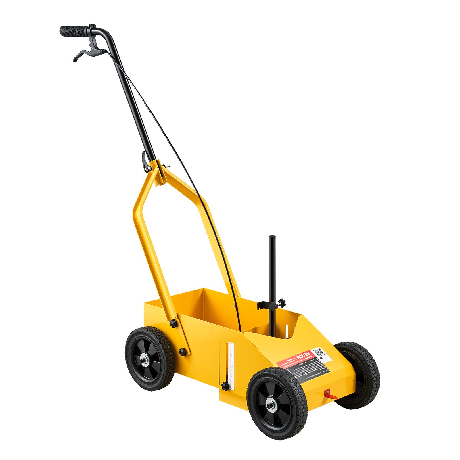 VEVOR Striping Line Marking Machine 12-Can Capacity Yellow with 4 Wheels, Parking Lot Striping Machine, 50-100 mm Adjustable Line Width, Heavy Duty, Fast and Accurate Marking, with Adapter Nozzle