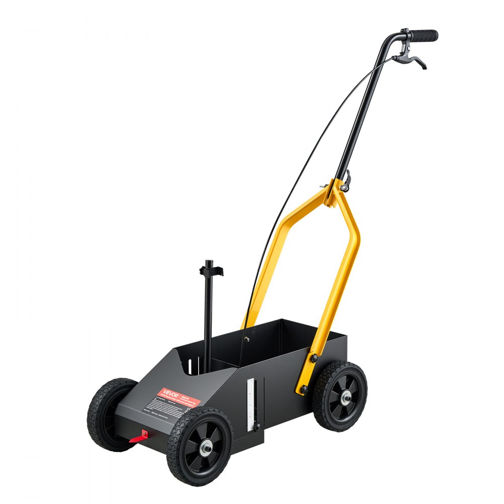 VEVOR Striping Line Marking Machine 12-Can Capacity Black with 4 Wheels, Parking Lot Striping Machine, 50-100 mm Adjustable Line Width, Heavy Duty, Fast and Accurate Marking, with Adapter Nozzle