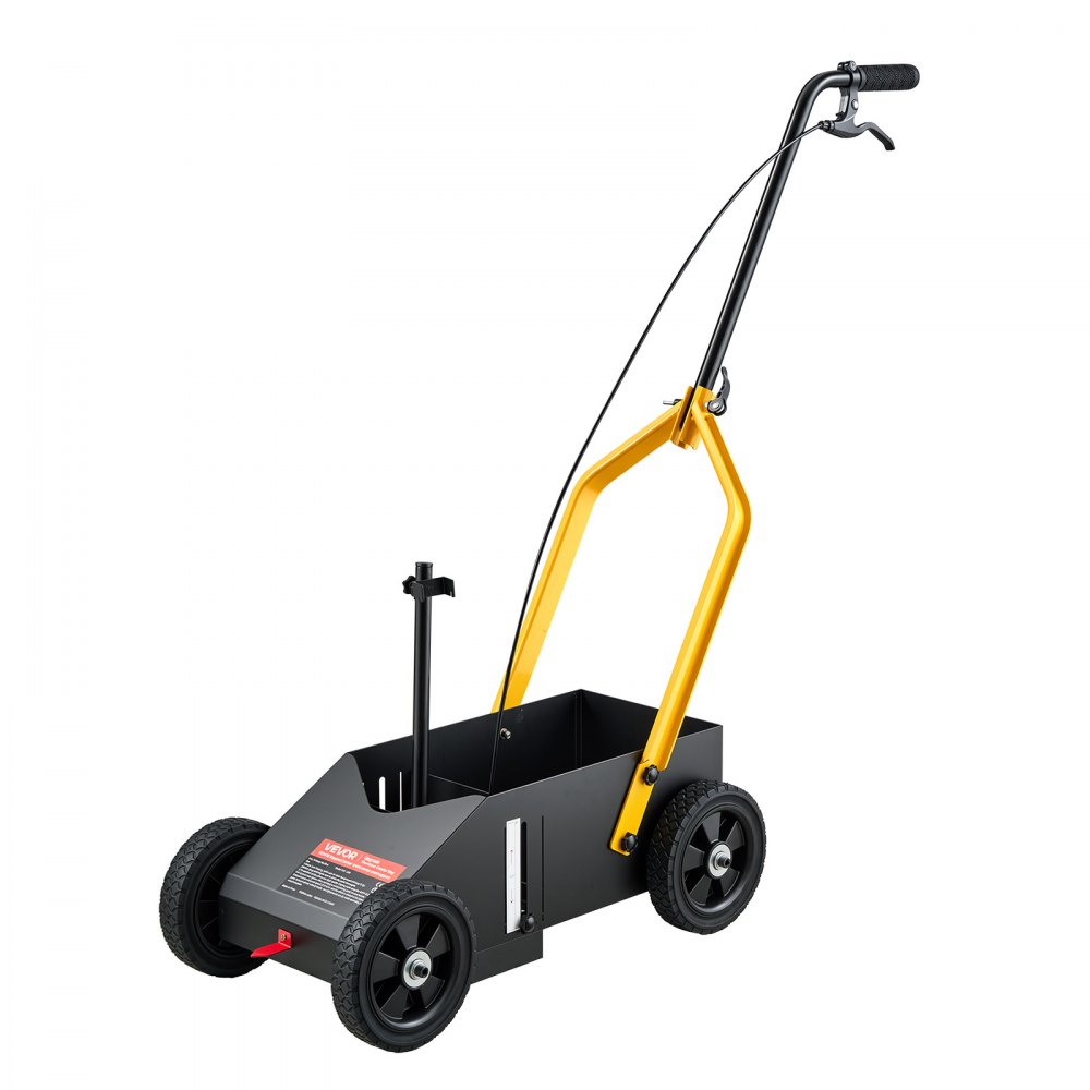 VEVOR Striping Line Marking Machine 12-Can Capacity Black with 4 Wheels, Parking Lot Striping Machine, 50-100 mm Adjustable Line Width, Heavy Duty, Fast and Accurate Marking, with Adapter Nozzle