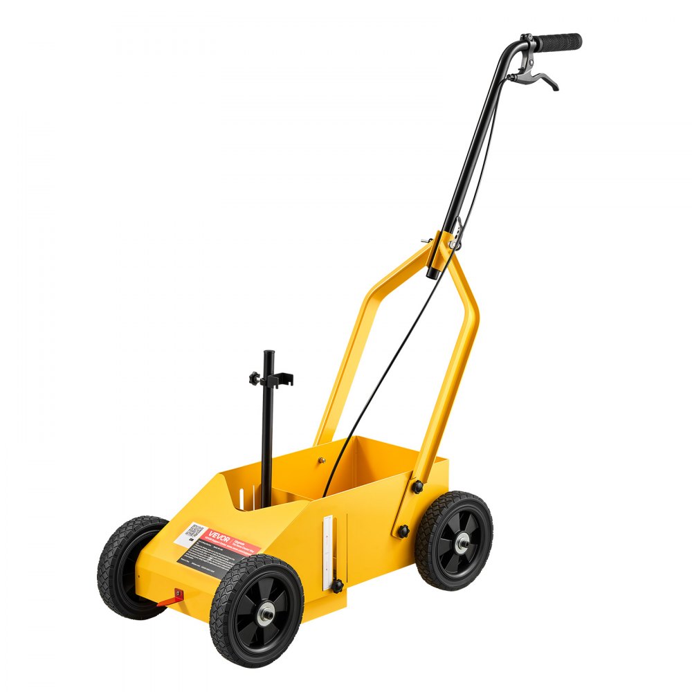 VEVOR Striping Line Marking Machine 9-Can Capacity Yellow with 4 Wheels, Parking Lot Striping Machine, 50-100 mm Adjustable Line Width, Heavy Duty, Fast and Accurate Marking, with Adapter Nozzle