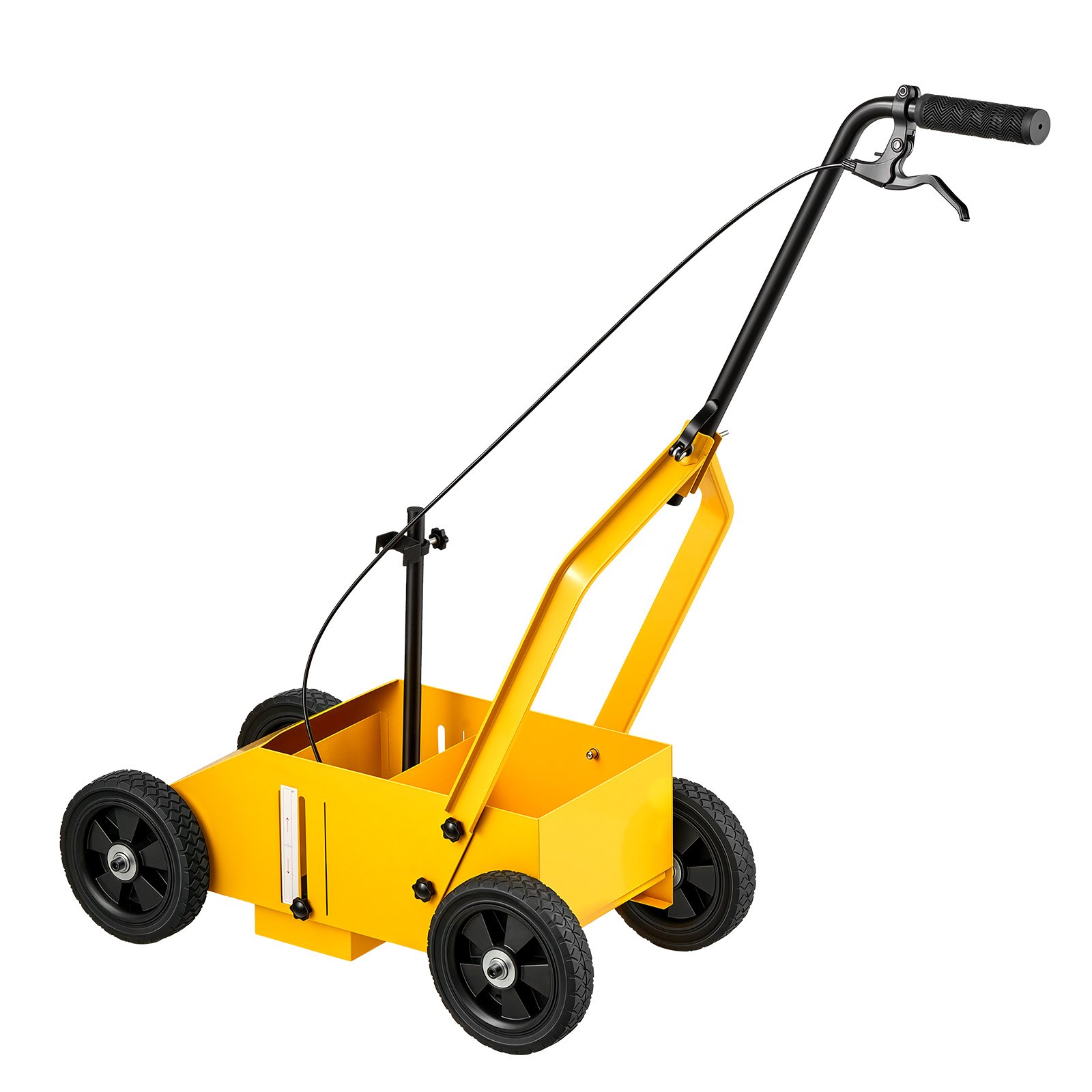 VEVOR Striping Line Marking Machine 9-Can Capacity Yellow with 4 Wheels, Parking Lot Striping Machine, 50-100 mm Adjustable Line Width, Heavy Duty, Fast and Accurate Marking, with Adapter Nozzle