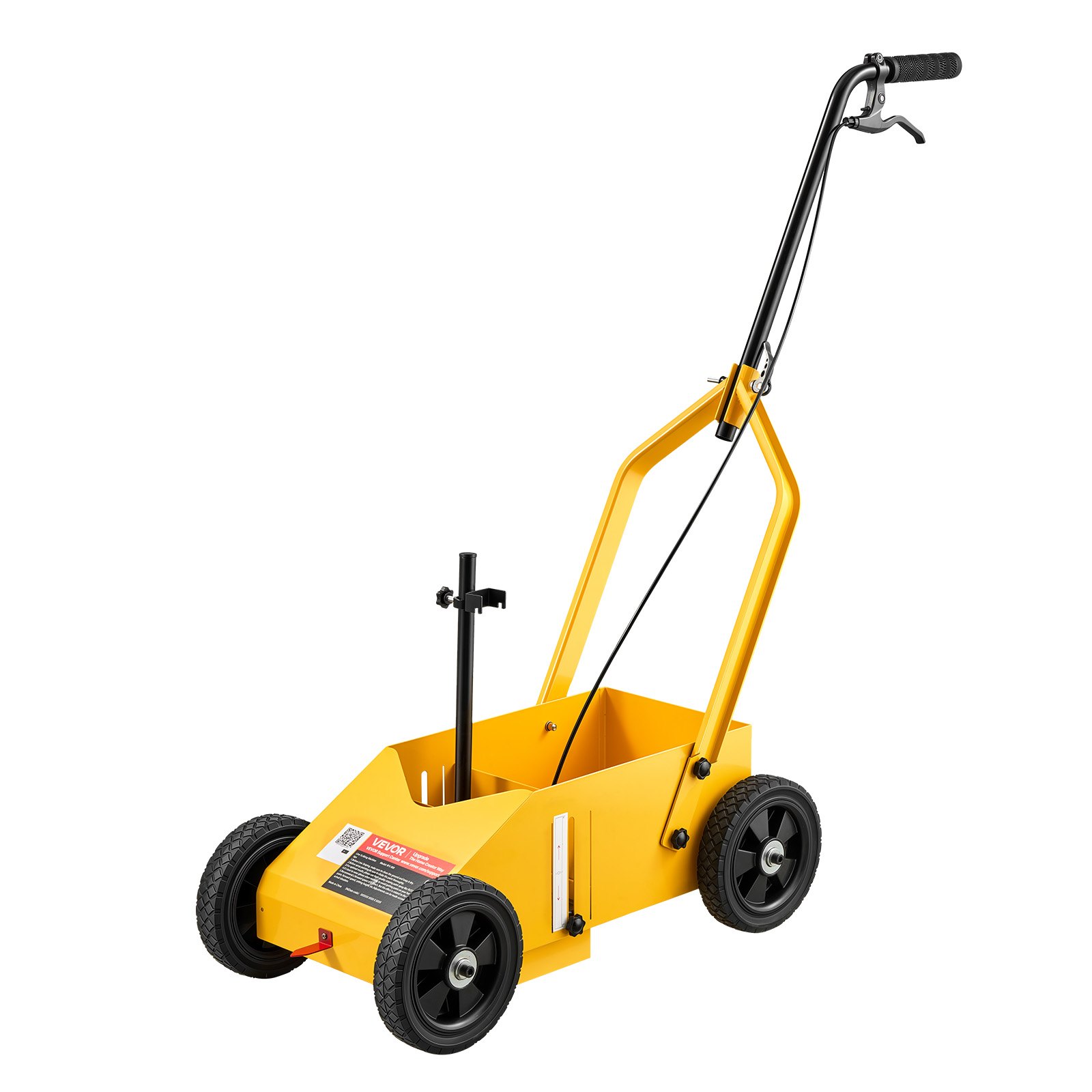VEVOR Striping Line Marking Machine 9-Can Capacity Yellow with 4 Wheels, Parking Lot Striping Machine, 50-100 mm Adjustable Line Width, Heavy Duty, Fast and Accurate Marking, with Adapter Nozzle