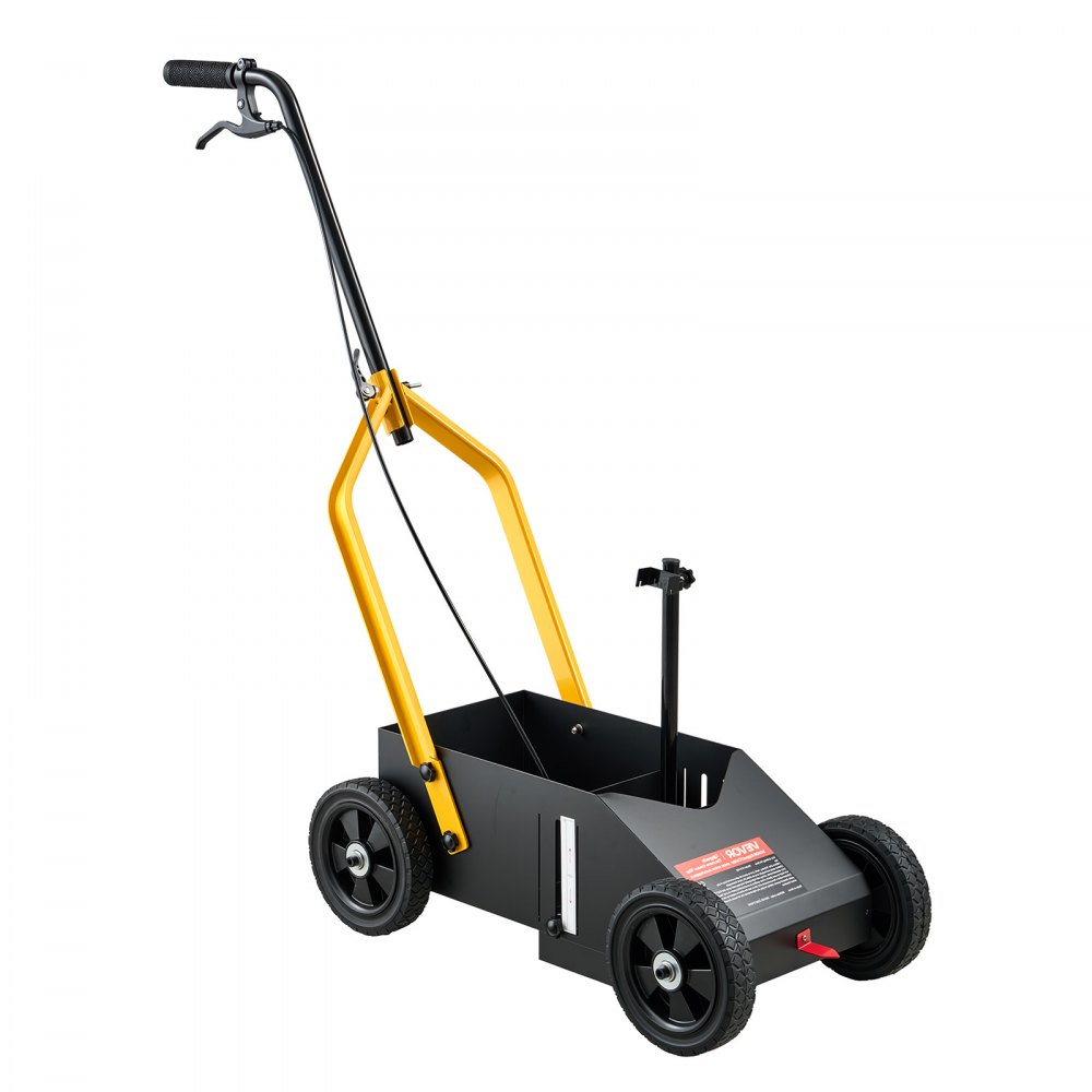 VEVOR Striping Line Marking Machine 9-Can Capacity Black with 4 Wheels, Parking Lot Striping Machine, 50-100 mm Adjustable Line Width, Heavy Duty, Fast and Accurate Marking, with Adapter Nozzle