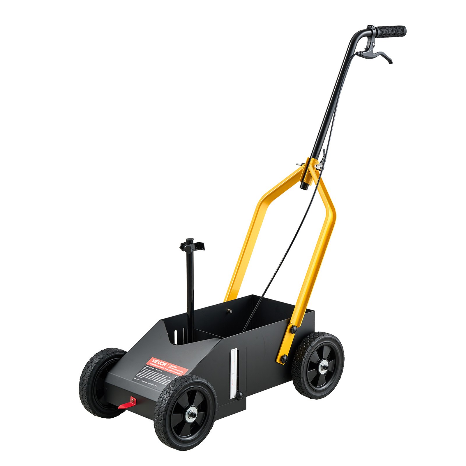 VEVOR Striping Line Marking Machine 9-Can Capacity Black with 4 Wheels, Parking Lot Striping Machine, 50-100 mm Adjustable Line Width, Heavy Duty, Fast and Accurate Marking, with Adapter Nozzle