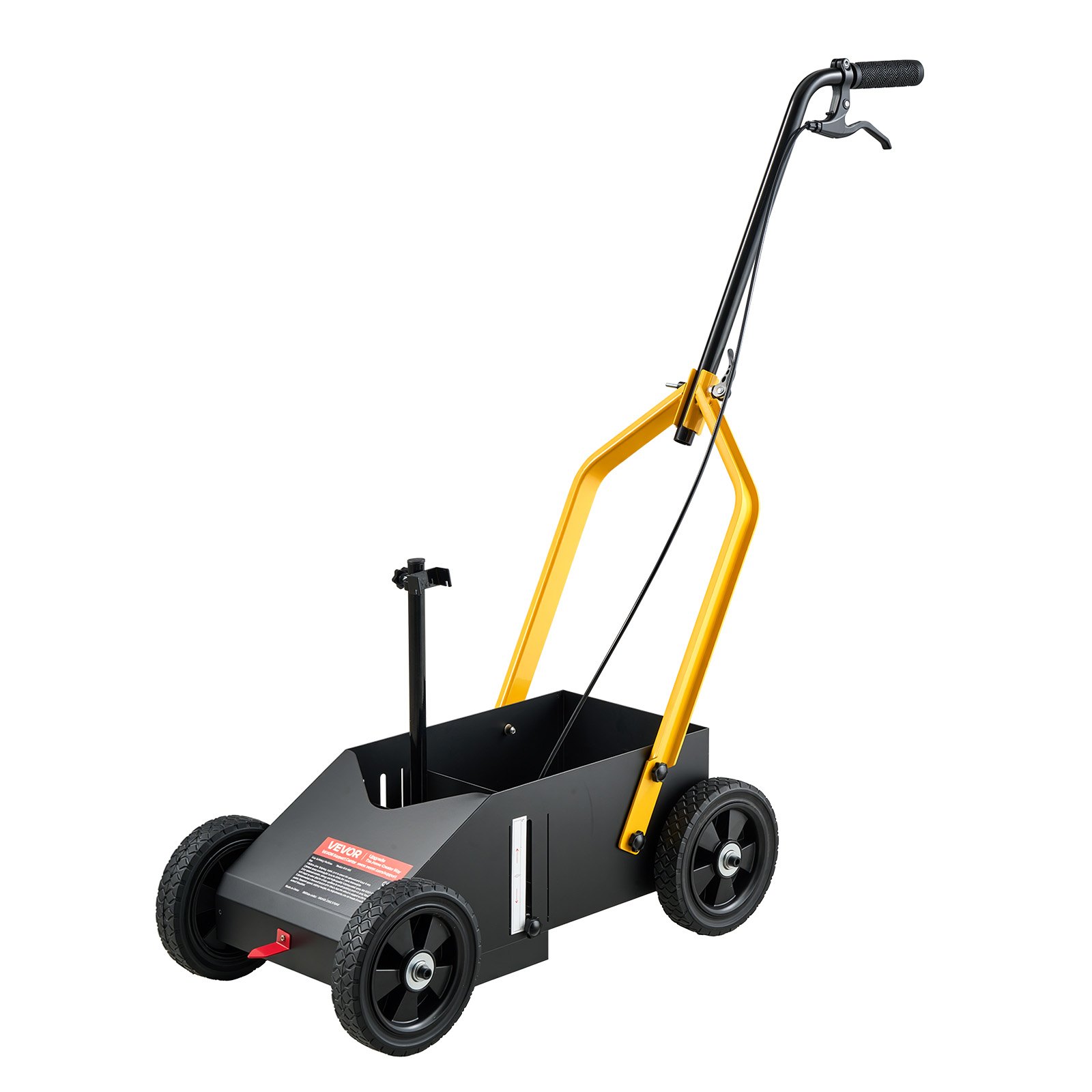VEVOR Striping Line Marking Machine 9-Can Capacity Black with 4 Wheels, Parking Lot Striping Machine, 50-100 mm Adjustable Line Width, Heavy Duty, Fast and Accurate Marking, with Adapter Nozzle