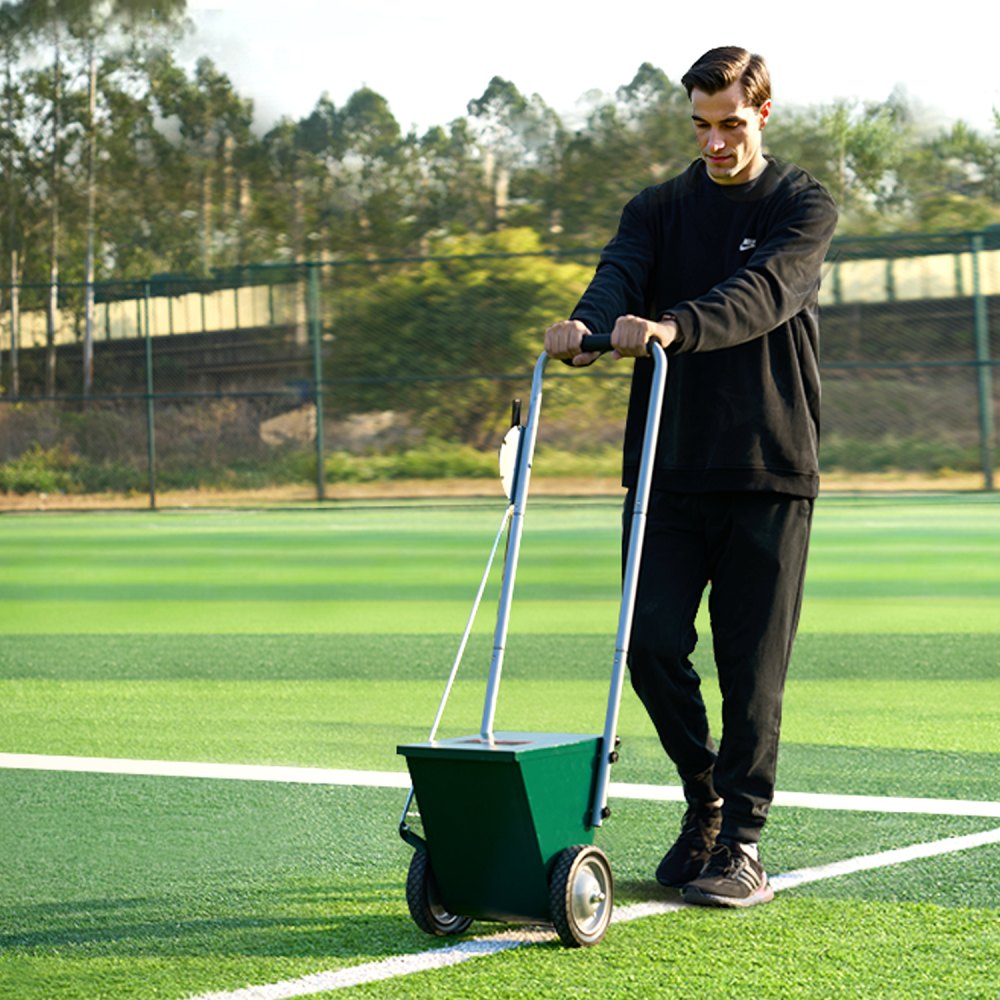 VEVOR Dry Line Marker, 2-Wheel, 50 or 100 mm Lines, Field Dry Line Chalker, Adjustable Line Marker with Rubber Adjustment Handle, 11.3kg Large Powder Capacity, for Baseball and Softball Infield, Green