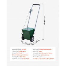 VEVOR Dry Line Marker 2-Wheel 50 or 100 mm Lines Heavy Duty Steel Chalker 11.3kg