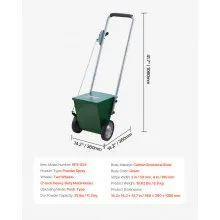 Dry Line Marker 2-Wheel 2 or 4 in Lines Heavy Duty Steel Chalker 25 lbs Green