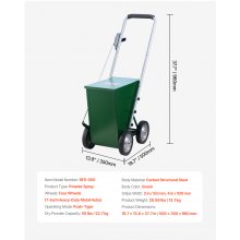 VEVOR Dry Line Marker 4-Wheel 50 or 100 mm Lines Heavy Duty Steel Chalker 22.7kg