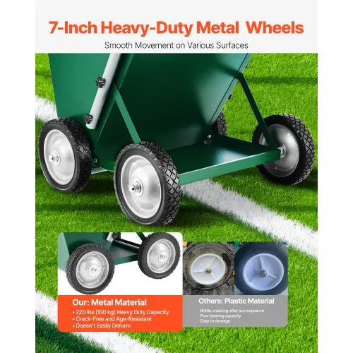 Adjustable Line Width Chalker Happybuy 2-Wheel Dry Line Marker - Adjustable 2" Or 4" Lines, 25 Lb Capacity, For Baseball/Softball Fields (Green) Baseball Infield Line Marker