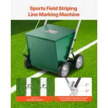 Dry Line Marker 4-Wheel 2 or 4 in Lines Heavy Duty Steel Chalker 65 lbs Green
