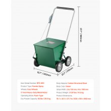 Dry Line Marker 4-Wheel 2 or 4 in Lines Heavy Duty Steel Chalker 65 lbs Green