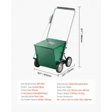 Dry Line Marker 4-Wheel 2 or 4 in Lines Heavy Duty Steel Chalker 65 lbs Green