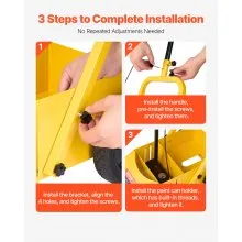 VEVOR Striping Line Marking Machine, 24 x 13 x 35.4 in, 4-Wheel, Heavy Duty Striping Line Marking Machine, Striping Line Machine with Adjustable Width, for Roads, Parking Lots, Sports Field, Yellow